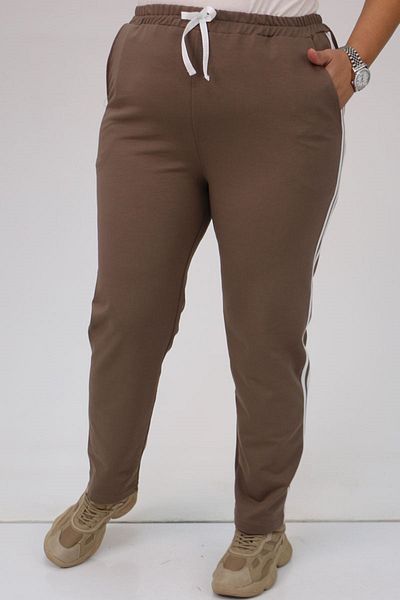 Eslina 49510 Ψηλόμεσο ελαστικό παντελόνι βιζόν - Plus Size, Two Thread