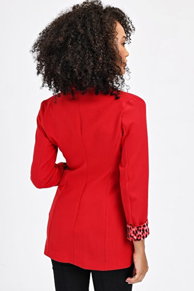 Jument Collared Pocket Long Sleeve Arm if You Want It Can Be Folded Cotton Fabric Blazer Office Jacket