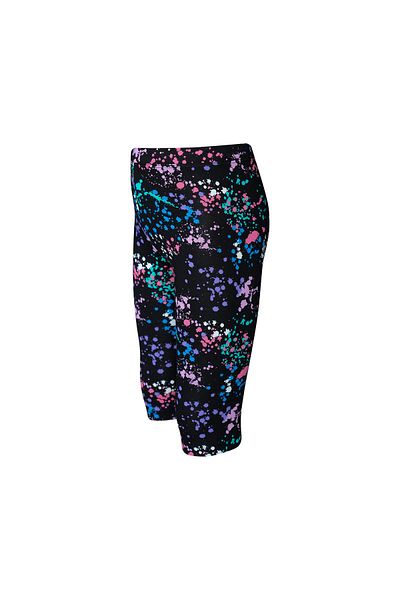 LOVETTI Black Spray Colors Girls' Summer Patterned Knee Length Leggings Capri
