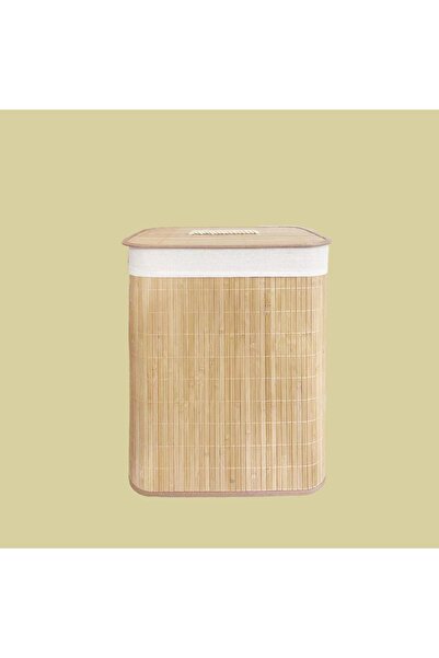 ÇIRPAN EV COȘ DE RĂCHITĂ PLIABIL DIN BAMBUS BEJ, FORMĂ RECTANGULARĂ, 50CM