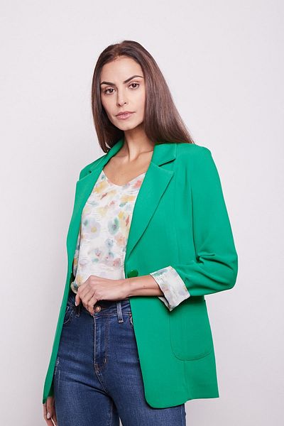 Jument Blazer din bumbac B.Green - Poate fi pliat dacă doriți, cu guler, buzunare și mâneci