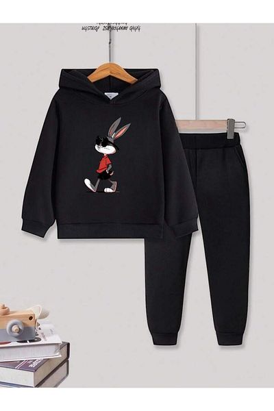BENROMA Set de trening pentru copii unisex - imprimat iepure, ochelari, mucegai supradimensionat