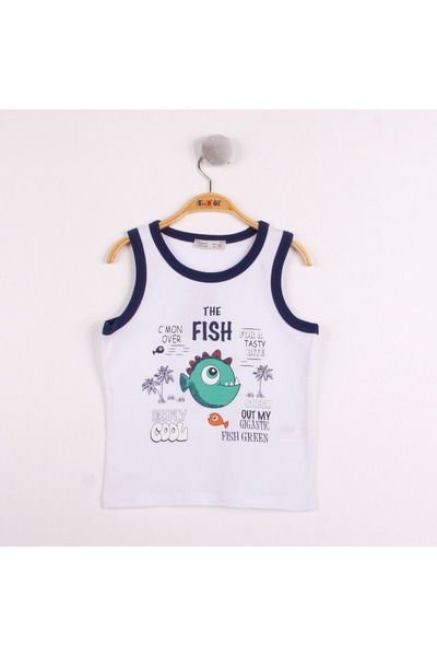 Toontoy Boy's Fish Printed Tank Top