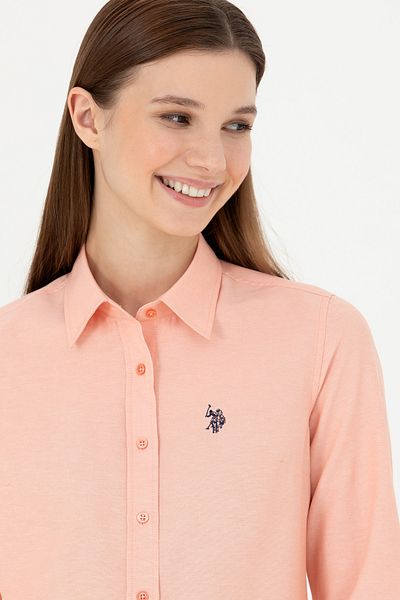 U.S. Polo Assn. Cămașă de damă cu mânecă lungă de culoare somon -50288851-VR047