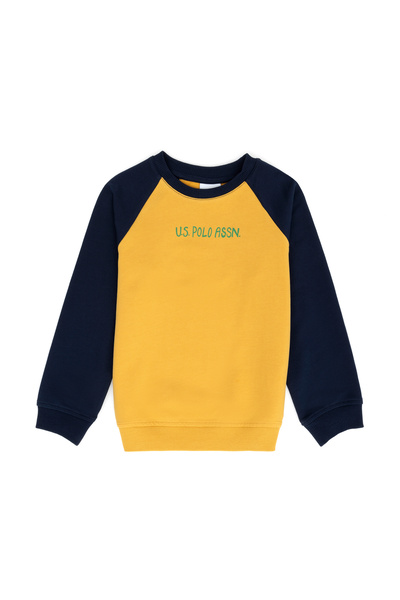 U.S. Polo Assn. سويت شيرت برقبة كرو بخردل للأطفال 50274421-VR072