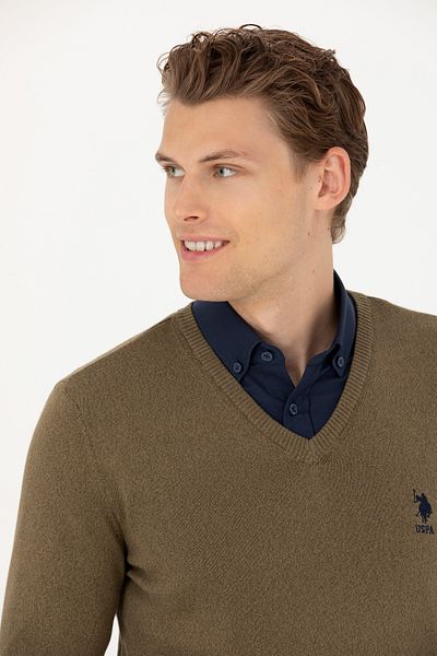 U.S. Polo Assn. Men's Khaki Sweater 50277106 -Vr027