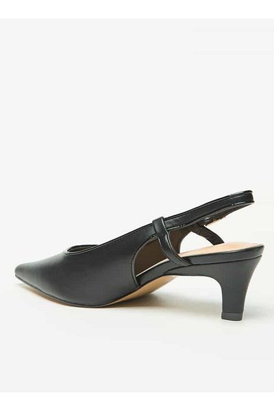 Celeste Women's Solid Slingback Shoes with Kitten Heels