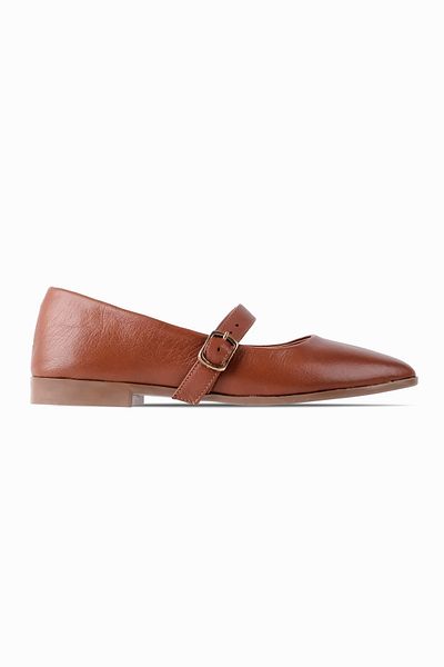 Lal Shoes & Bags Balerini Alexix din piele naturală pentru femei, cu o singură curea, cu cataramă