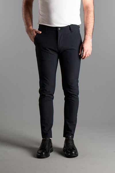 JR9 Men's Navy Blue Seersleeve Linen Pants 7054