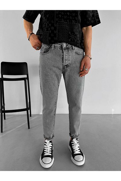 ablukaonline Αντρικό Jean Jeans Anthracite - 100% βαμβάκι, χαλαρή εφαρμογή