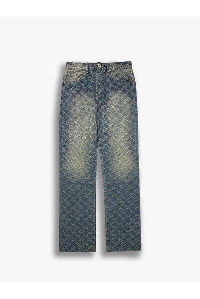 ablukaonline Ice Blue Ανδρικό φαρδύ τζιν Distressed - Textured Fabric