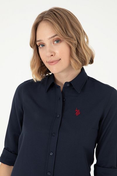 U.S. Polo Assn. Тъмносиня дамска риза с дълъг ръкав - Базов модел 50288851-VR033