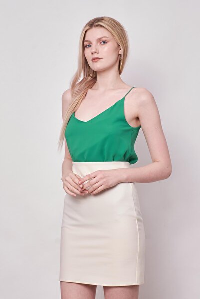 Jument Țesătură lycra ușoară pentru femei, cu talie înaltă, fustă ușoară mini-creion-șampanie