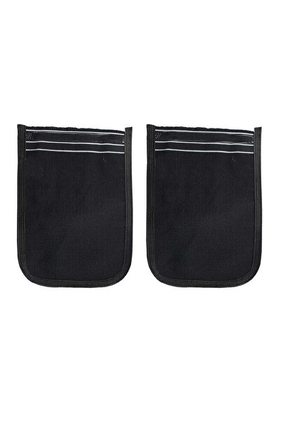 Marsilyan 2 Pieces Ottoman Thick Black Bathroom Hammam Pouch 25x17 Cm