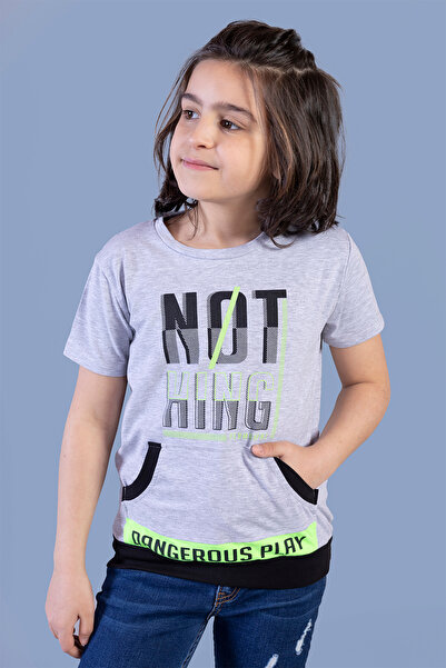 Toontoy Dečačka neon majica Štampano Kangaroo - Sa džepovima