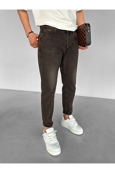 ablukaonline Ανδρικό τζιν παντελόνι - Loose Fit, Washable, Καφέ, jen.0058