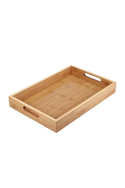 HOMİNG Homing Bamboo Wooden Presentation and Serving Tray 37X25Cm