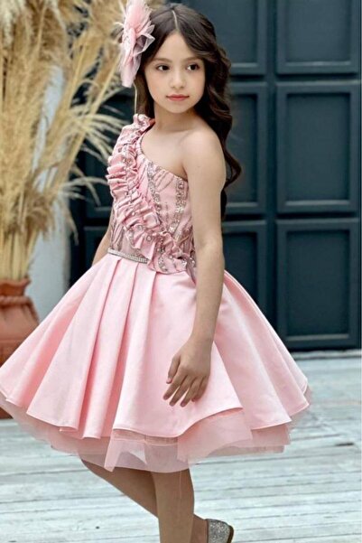 Riccotarz Rochie de seară cu pudră umflată, cu un singur umăr, pentru fete