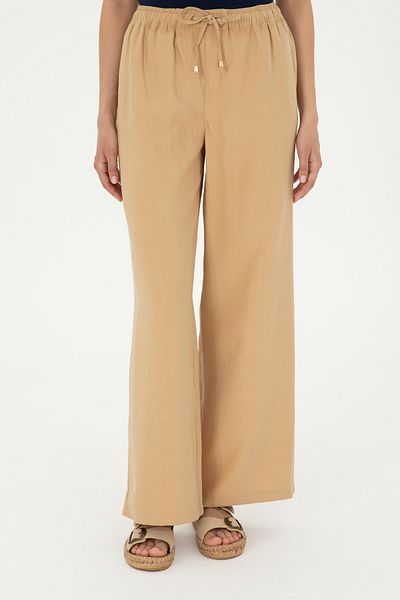 U.S. Polo Assn. Women's Camel Loose Relax Fit Canvas Trousers 50289449 -Vr015
