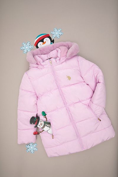 U.S. Polo Assn. معطف وردي للفتيات 50292658 -VR041