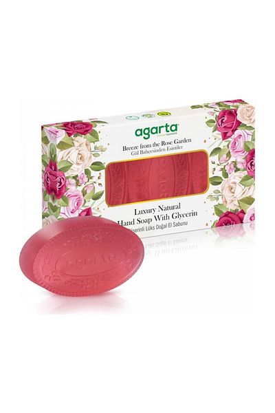 Agarta Handmade Natural Hand Soap Rose Garden 3*100 Gr X 2 Pieces (Total 6 Pieces)