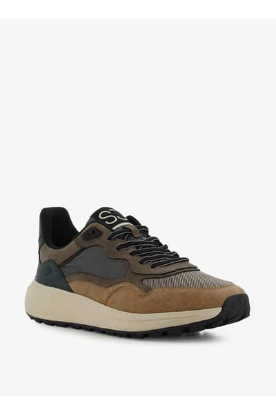 SJ Men's Panelled Lace-Up Low Ankle Sneakers