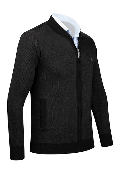 Çizgi Triko Çizgi Knitwear Ανδρικό Πλεκτό Μπουφάν Τσέπη με φερμουάρ Λεπτομερές σχέδιο Ατσάλινο πλεκτό με μανίκια και λάστιχο μέσης - 5015K