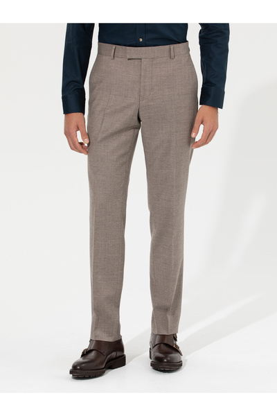 Cacharel Bej Slim Fit Yün Karışımlı Kumaş Pantolon 50257235-VR011