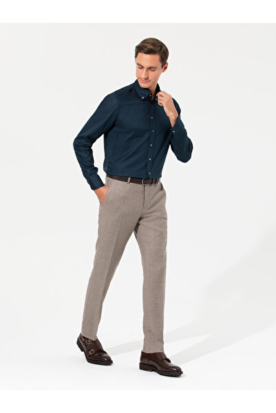 Cacharel Bej Slim Fit Yün Karışımlı Kumaş Pantolon 50257235-VR011