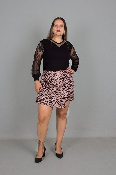 Truva XXL Leopard Print Large Size Shorts Skirt