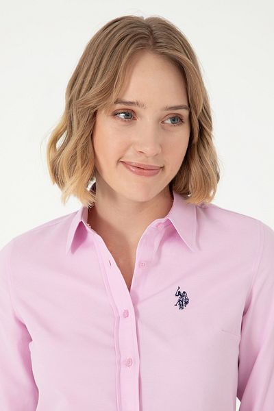 U.S. Polo Assn. Cămașă Roz cu mânecă lungă de damă - Model de bază50288851-vr041