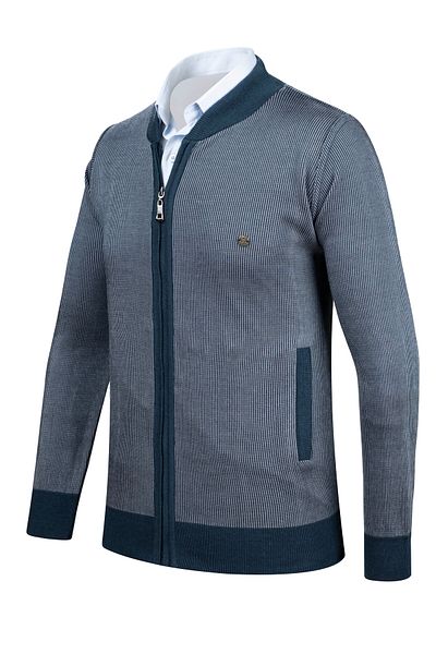 Çizgi Triko Çizgi Knitwear Ανδρικό Πλεκτό Μπουφάν Τσέπη με φερμουάρ Λεπτομερές σχέδιο Ατσάλινο πλεκτό με μανίκια και λάστιχο μέσης - 5015K