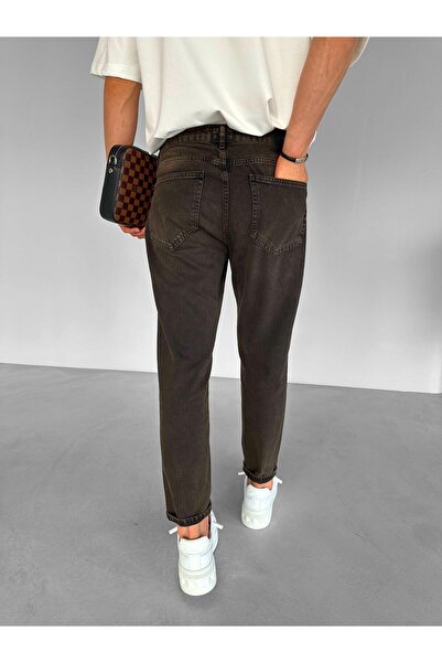 ablukaonline Ανδρικό τζιν παντελόνι - Loose Fit, Washable, Καφέ, jen.0058