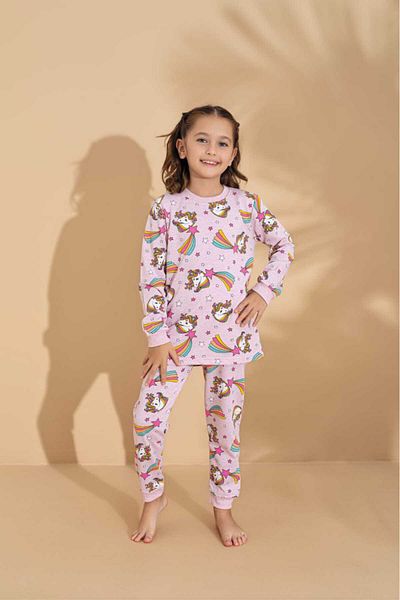 LİLA İÇ GİYİM Children's Two Pieces String Pajama Set