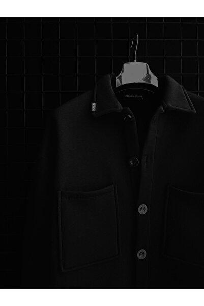 ablukaonline Ανδρικό Oversize Basic Άνετο Μπουφάν Μαύρο