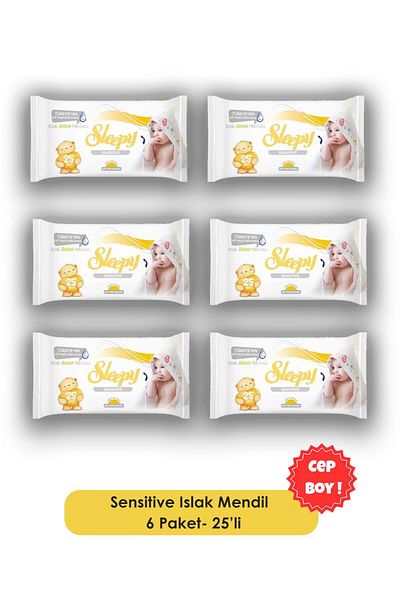 Sleepy 25 Pcs Sensitive Wet Wipes - 12 Pcs Baby Cover 10 Pcs and Rosie
