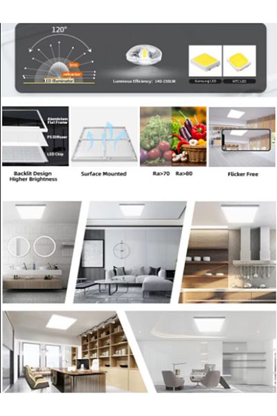 Gökyüzü Panel Self-Case, Led Panel, 60X60 Luminaire, 54Watt, Daylight, 4000 Kelvin, Natural Light, Surface Mounted,