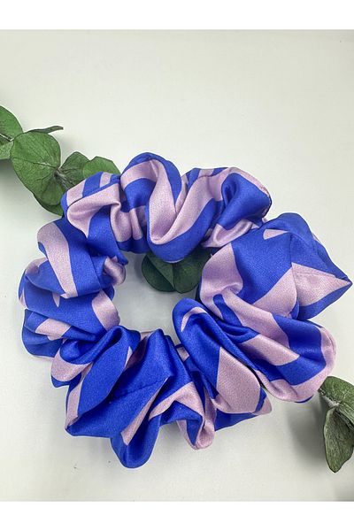ICON SILK Scrunchie din mătase 100% pură (ondul albastru)