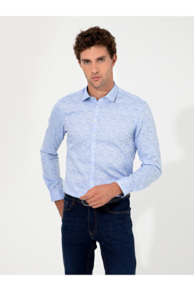 Cacharel Mavi Slim Fit Uzun Kollu Gömlek 50217951-VR036