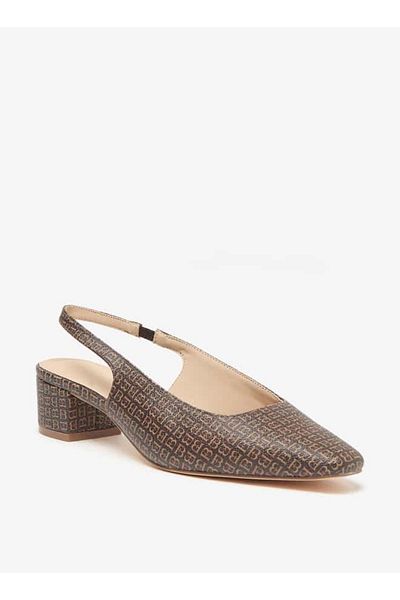 Flora Bella by Shoexpress Flora Bella Textured Slingback Mules with Block Heels