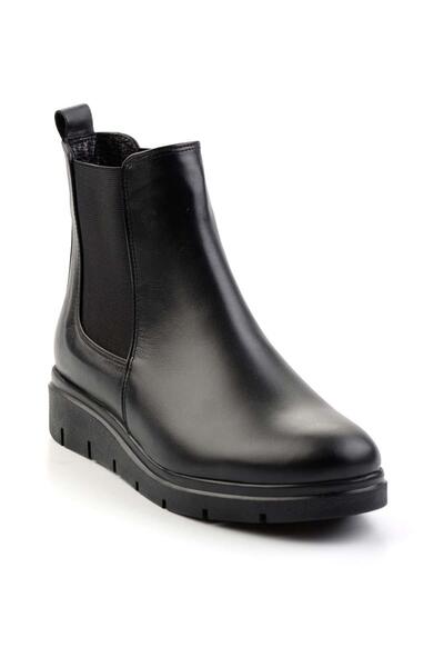 Bambi Siyah Hakiki Deri Kadın Bot & Bootie K02531270503