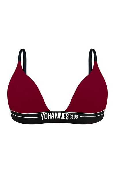 Yohannes Club Sutien triunghi pentru femei Claret Red - Pachet unic cu elastic