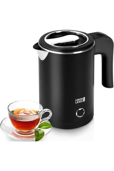 LEBENLANG Seyahat Su Isıtıcısı ,Paslanmaz Çelik, 0,5 Litre ,600 W ,BPA İçermez