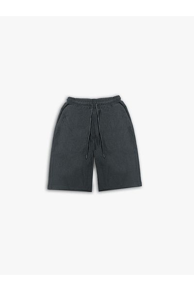 ablukaonline Smoked Men's Oversize Ribbed Shorts