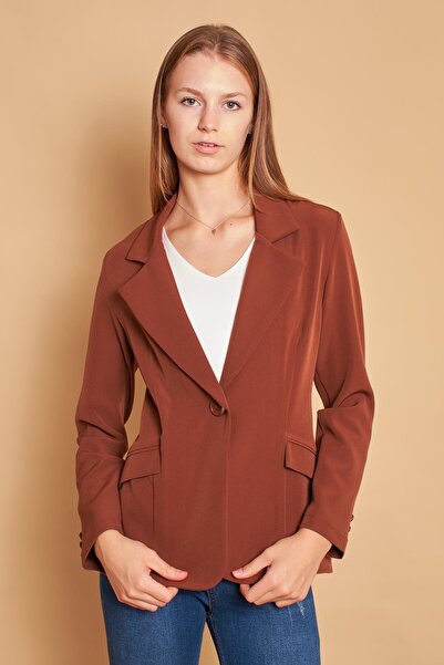 Jument Kancelářská bunda s límečkem a klopou na kapsy s dlouhým rukávem z lehké lycry