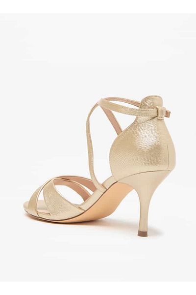 Flora Bella by Shoexpress Flora Bella Textured Ankle Strap Sandals with Stiletto Heels and Buckle Closure