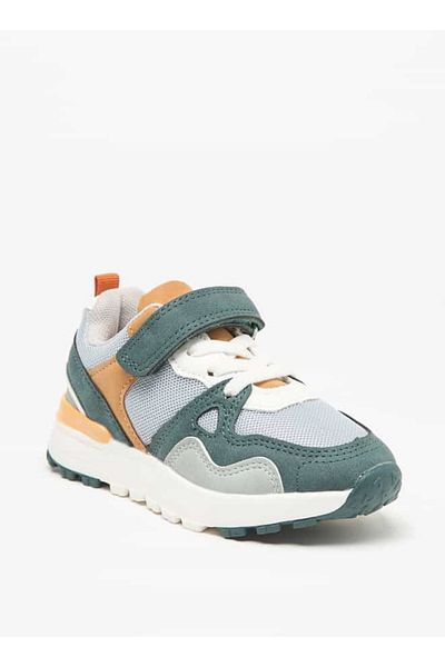 LBL by Shoexpress Panelled Sneakers with Hook and Loop Closure