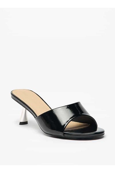 Flora Bella by Shoexpress Flora Bella Animal Print Slip-On Sandals with Kitten Heels