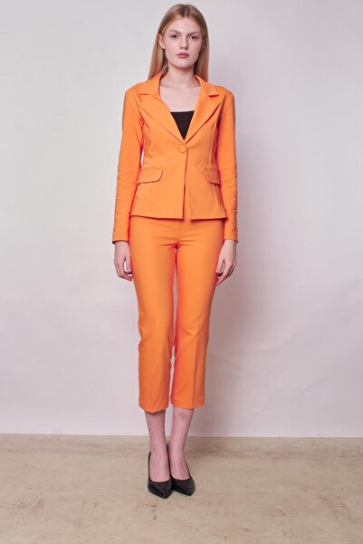 Jument Жіночий блейзер з коміром, кишенями та довгими рукавами з легкої еласт...