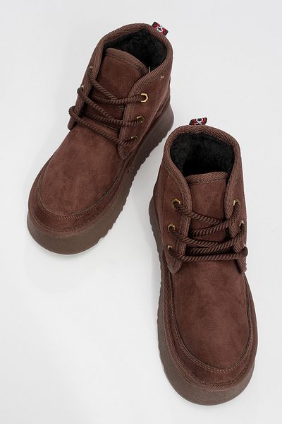LuviShoes Dámské sportovní boty Ovela Brown Semiš se silnou podrážkou
